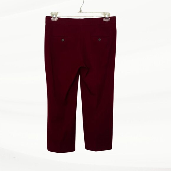 J. Crew Burgundy Wine Stretch Cropped Pants, Size 6 - Picture 5 of 13
